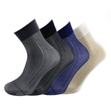 4Pairs Pack men's vintage style sheer chinlon silk short ankle dress socks 0003