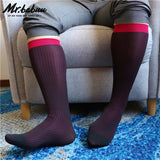 3Pairs Pack Men's Colorful Striped OTC Dress Sheer Formal Socks 0090