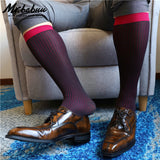 3Pairs Pack Men's Colorful Striped OTC Dress Sheer Formal Socks 0090