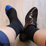 3Pairs Pack Men's Black Green Yellow Blue Toe Sexy Casual Short Sheer Socks 0041