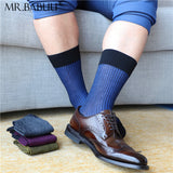 4Pairs Pack Mens striped thin cotton sheer fashion dress socks 0051