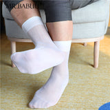 4Pairs Pack men's vintage style sheer chinlon silk short ankle dress socks 0003