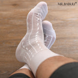 4PAIRS PACK MENS WHITE VINTAGE OLD FASHION SHEER DRESS SUIT ANKLE SOCKS 0133