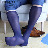 5Pairs Pack Men's Sheer OTC Striped Dress Business Thin Suit Socks 0025