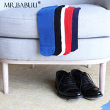 5Pairs Pack Men's Sheer OTC Striped Dress Business Thin Suit Socks 0025