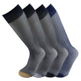 4Pairs Pack Men's OTC Silver Toe Breathable Solid Dress Sheer Socks 0021