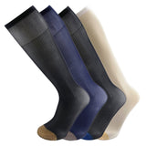 4Pairs Pack Men's Striped OTC Blue Yellow Toe Nylon Silk Sheer Dress Socks 0029