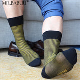 4Pairs Pack Mens striped thin cotton sheer fashion dress socks 0051