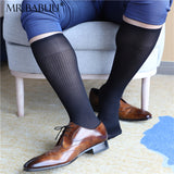 5Pairs Pack Men's Sheer OTC Striped Dress Business Thin Suit Socks 0025