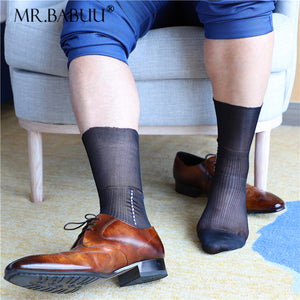 4Pairs Pack Navy Black Mens Classic Vintage Old Fashion Casual Sheer Dress Socks 0112