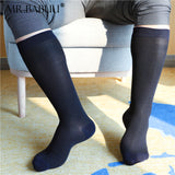 3Pairs Pack Mens Net Mesh Thin Cotton Spandex Over The Calf Long Formal Suit Dress Socks 0073