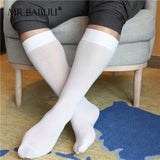 4PAIRS PACK MEN'S SOLID White SILKY SHEER CASUAL DRESS SOCKS 0031