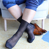 4Pairs Pack Navy Black Mens Classic Vintage Old Fashion Casual Sheer Dress Socks 0112