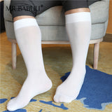 4PAIRS PACK MEN'S SOLID White SILKY SHEER CASUAL DRESS SOCKS 0031