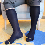 3Pairs Pack Mens Circled Toe Thin Sheer Cotton Over The Calf Suit Dress Socks 0072