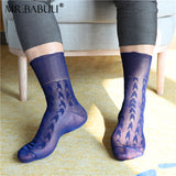 9Pairs Pack Various Colors Mens Classic Vintage Pattern Casual Sheer Socks 0124