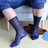 4Pairs Pack Navy Black Mens Classic Vintage Old Fashion Casual Sheer Dress Socks 0112