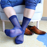 3Pairs Pack Men's Classic Vintage Pattern Striped Chinlon Casual Sheer Socks 0089