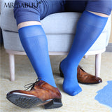 5Pairs Pack Men's Sheer OTC Striped Dress Business Thin Suit Socks 0025