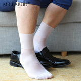 6Pairs Pack Men's Short Solid Chilon Super Thin Silky Sheer Dress Socks 0118