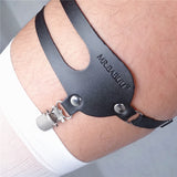 Men's PU leather socks garters Suspenders belt easy wear