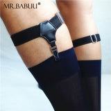 Men's Sexy Black Socks Garters Suspenders Belt For Thin Silk Sheer Socks