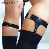 Men's Sexy Black Socks Garters Suspenders Belt For Thin Silk Sheer Socks