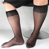 5Pairs Men's Super Thin Transparent Navy Silky OTC Dress Sheer Socks 0022