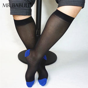 2Pairs Pack Men's Solid Color OTC TNT Dress Sheer Formal Socks 0020